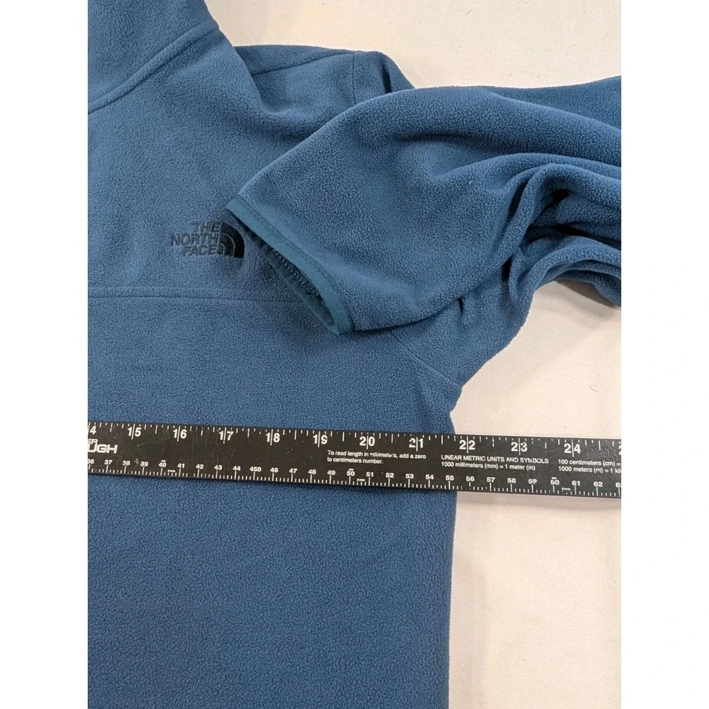 The North Face Mens M Blue Heather 1/4 Zip Fleece Pullover Lightweight Hiking
